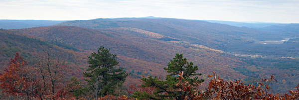 Looking toward High Point, NJ, from the Southern Gunks. Photo by Georgette Weir.